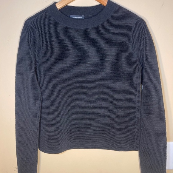 Club Monaco Black Sweater long sleeve Wool - Picture 4 of 8